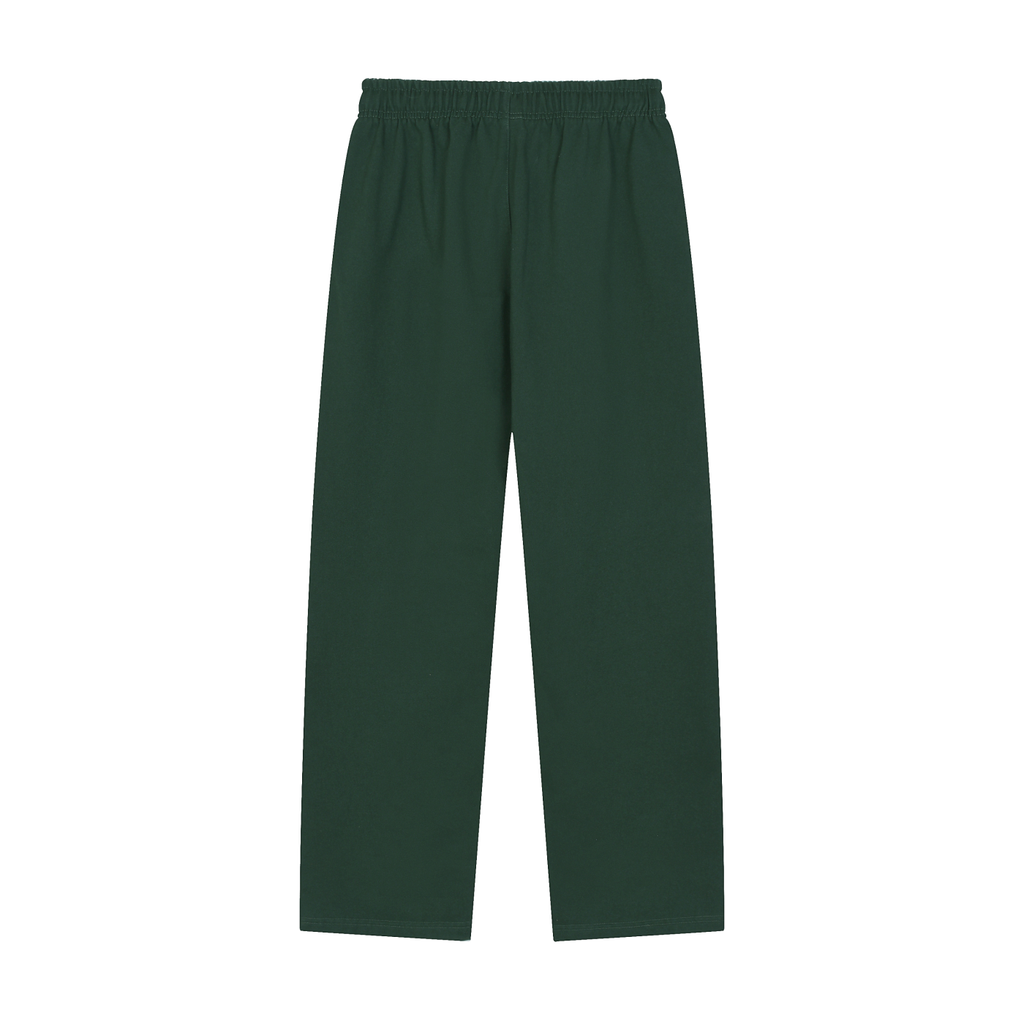 Straight-Leg Sweatpants | Blackish Green Cotton-Poly Joggers