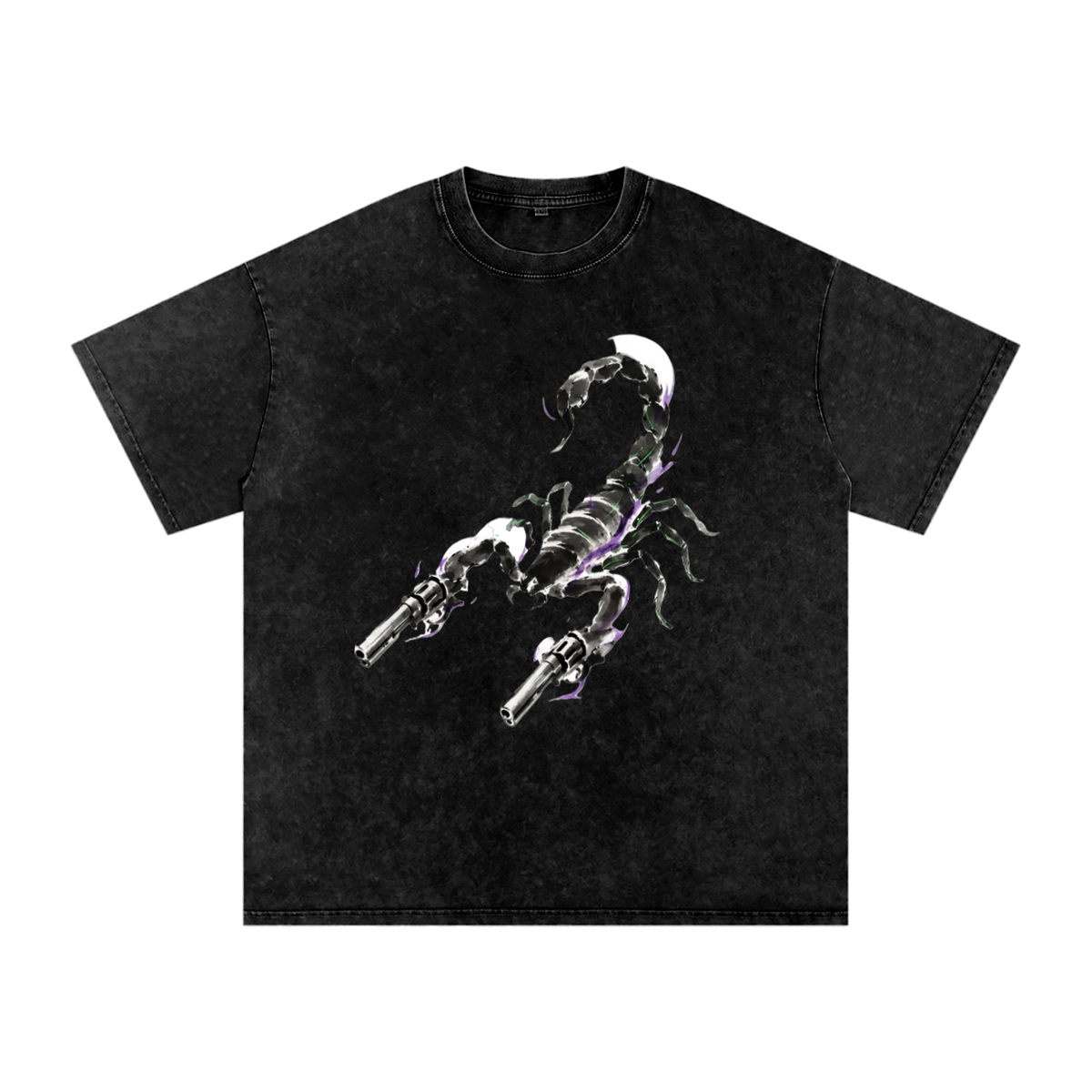 Venom Scorpion Graphic Tee | Washed Black Oversized Streetwear